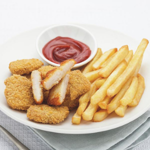 Chicken nuggets with fries